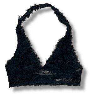 Victoria's Secret Elegant Black Lace Bralette Women's Size XS Halter Style